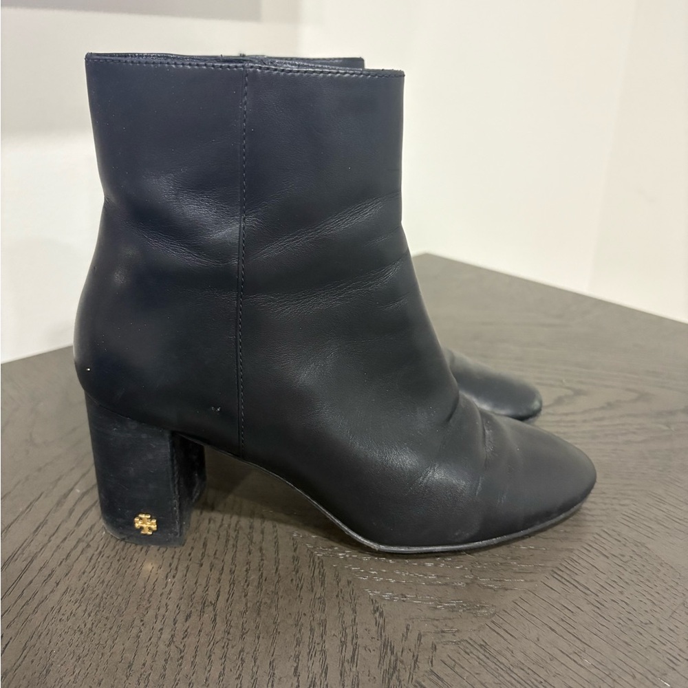 Tory Burch Black Heeled Boots with Chunky Heel